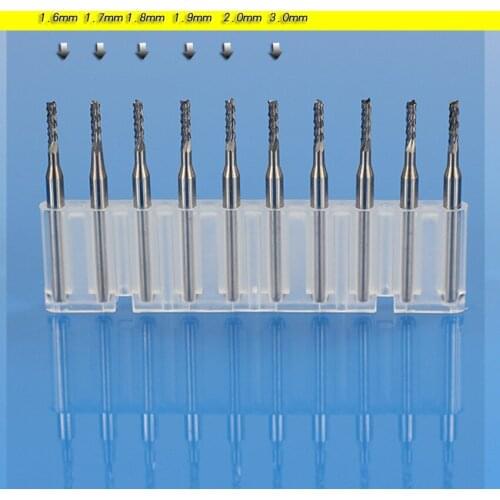 New high quality tungsten steel PCB milling cutter 10pcs/set Engraving machine, circuit board corn milling cutter 3.175mm