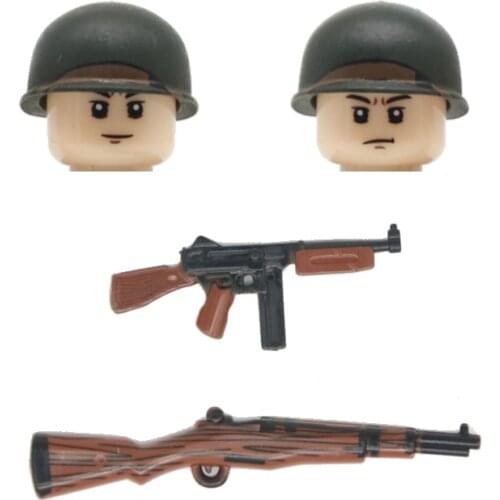NEW Military US Marine Corps Soldiers Figures Building Blocks WW2 Infantry Army Helmet Weapon Wood Grain Guns Parts Bricks Toys