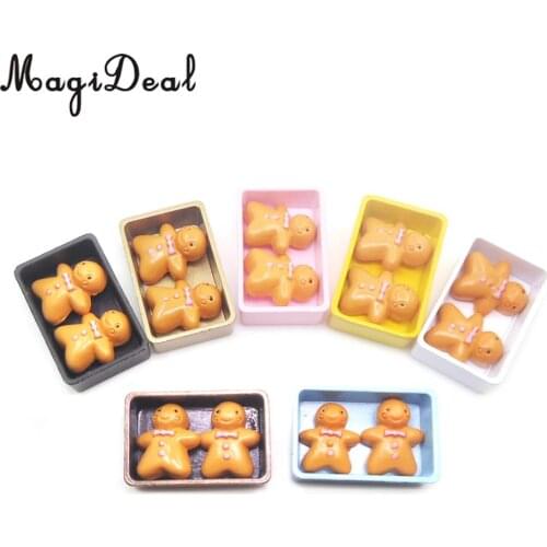 Adorable 1:12 Dollhouse Miniatures Accessories Kitchen Decoration Gold Biscuit Box With 2 Pieces Cookies Kids Pretend Play Toys