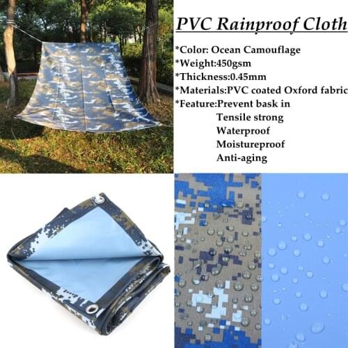 Ocean camouflage PVC Tarpaulin Rainproof Cloth Garden Courtyard Tarpaulin Rainproof Cover Truck Waterproof Sunshade Cloth
