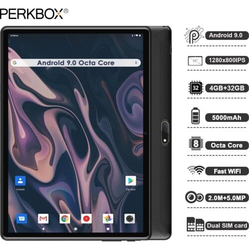 Perkbox Tablet 10 Inch, Octa Core, Wi-Fi, 4G Phablet, Android 9.0 Tablets, 4GB RAM, 32GB Storage, GMS Certified, Bluetooth