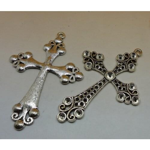 RONGQING 10pcs/lot Unique Design Big Cross Pendant Bedels 75x54mm Religion Jewelry Making DIY Fabrication Bijoux