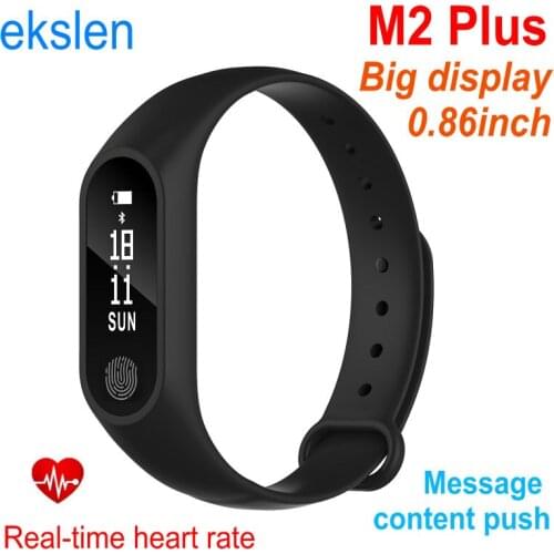 Ekslen M2Plus BigDisplay Heart Rate Monitor 0.86" Smart Bracelet Bluetooth Smart Band Fitness Tracker Wristband Wearable Devices