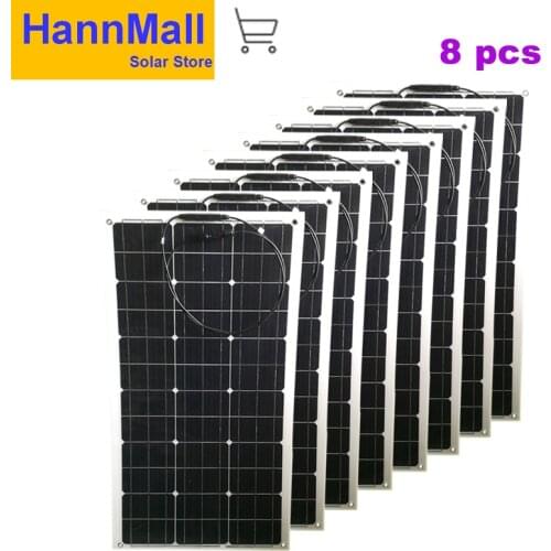 HannMall solar panel 500W 600W 12V volt panel solar flexible monocrsytalline solar cell for car marine solar battery 12v/24v