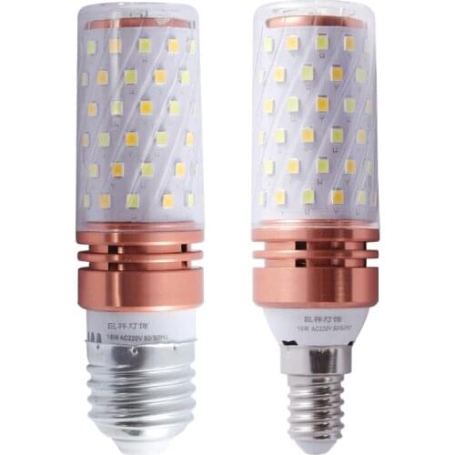 Ultra-Bright LED Bulb Variable Light with Three Colors E27 E14 12W 24W Corn Lamp Candle Bubble Household Energy-Saving Bulbs