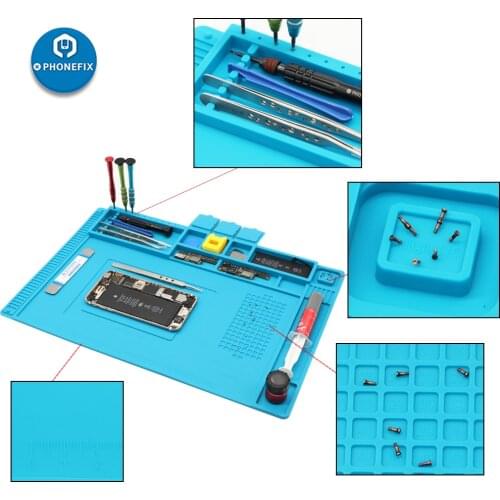 Heat Insulation Working Mat Silicone Pad Desk Mat BGA Soldering Station Iron Repair Mat Heat-resistant BGA Insulator Platform
