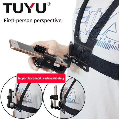 TUYU Outdoor live mobile phone wearing fixed bracket Huawei iphone mobile phone riding accessories chest bracket