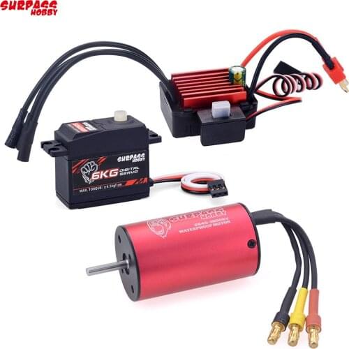 Waterproof 2845 3800KV Brushless Motor + 35A ESC + S0600P 6KG Servo for Rc Traxxas HSP Monster Buggy Off Road 1/12 RC Ca