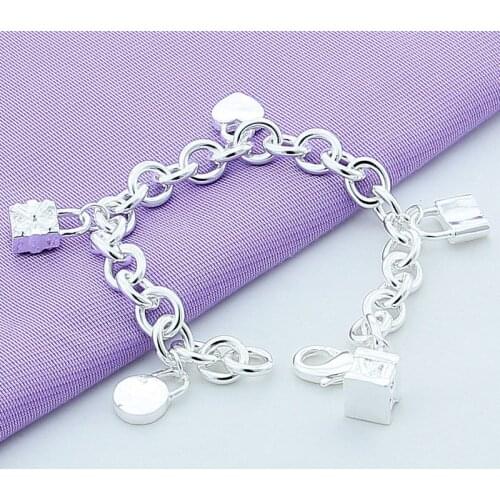 New 925 Silver Bracelet Starfish Pendant Silver Bracelet Female Charm Jewelry Woman Wedding Wedding Jewelry Gift