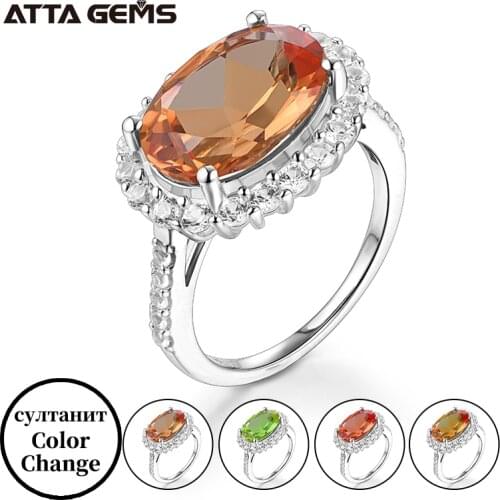 Diaspore Sterling Silver Ring for Women Fine Jewelry Created Diaspore Sultanite Stone Color Change Oval Cut Women Classic Ring