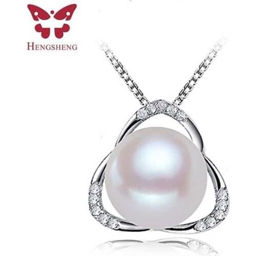 2019 HENGSHENG Real Natural Pearl Jewelry Pendants Necklaces, 10-10.5mm Freshwater Pearl Necklace Women Best Birthday Gift