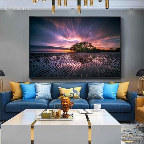 1 Pieces Abstract Sunset landscape Pictures For Living Room Modern Home Decor Posters HD Print On Canvas Oil Painting Artworks