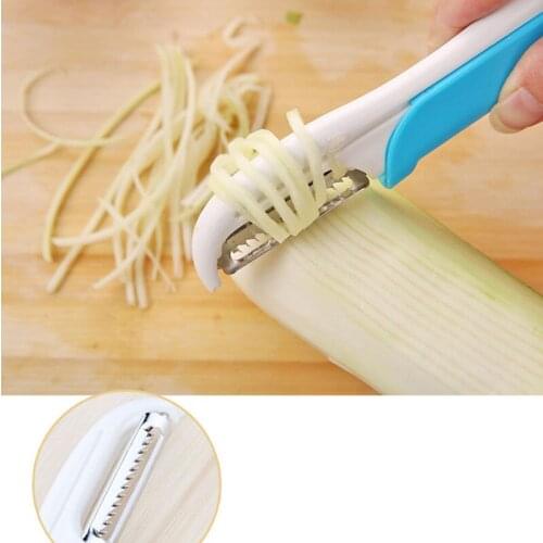 1Pcs Double Side Kitchen Gadget Vegetable Fruit Parer Slicer Cutter Stainless Steel Peeler(Random Color)