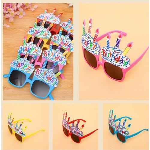1pcs Happy Birthday Glasses Funny Novelty Eyeglasses Candle Sunglasses Party Glasses Party Supplies Birthday Gift for Kids