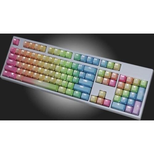 104 Keys Sunset Gradient Backlit Keycaps Thick PBT OEM Profile for Cherry MX Switches of Mechanical Keyboard with Key Puller