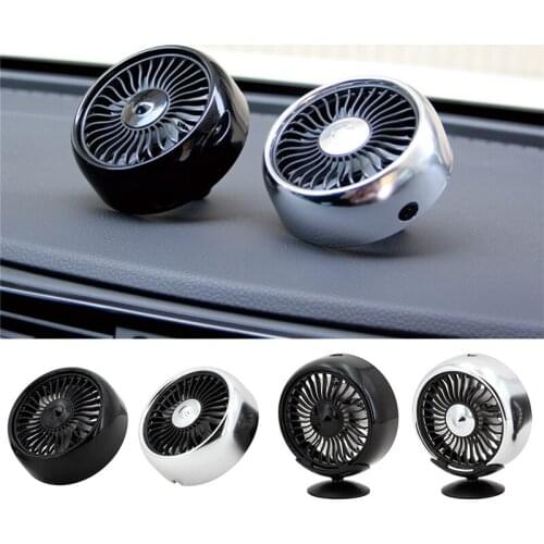 12V Electric Car Fan 360 Degree Rotatable 2 Speed Dual Head Car Auto Cooling Air Circulator Fan for Van SUV RV Boat Auto