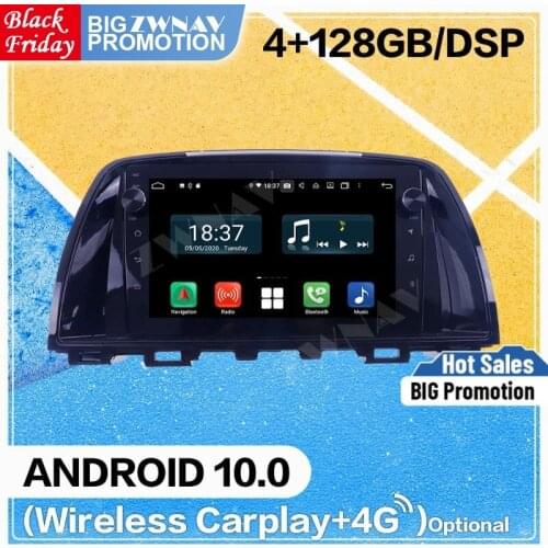 2 Din 128G Carplay Android 10 Screen For Mazda 6 Atenza 2013 2014 2015 2016 Car Auto Audio Radio Stereo GPS Navigation Head Unit