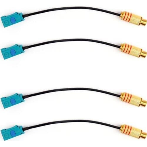 Areyourshop 4Pcs 15CM RG174 RCA Female To Fakra-Z Female Jack Pigtail RF Extension For RG 174 Cable