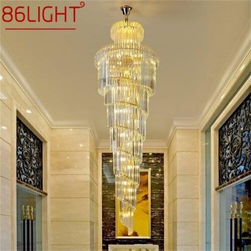 86LIGHT Gold Chandelier Lamp Fixtures Luxury Pendant Light Postmodern Home LED Decorative for Stairs Hall