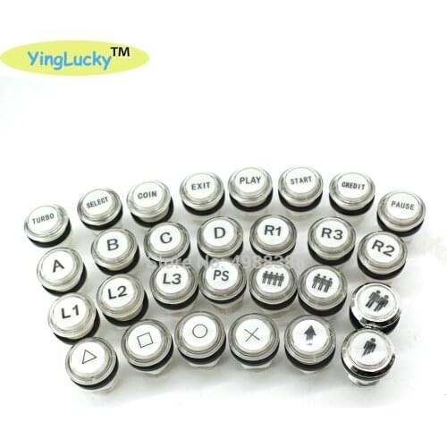 Arcade Button illuminated arcade start buttons with LED coin light, holder and microswitch 5 colors available