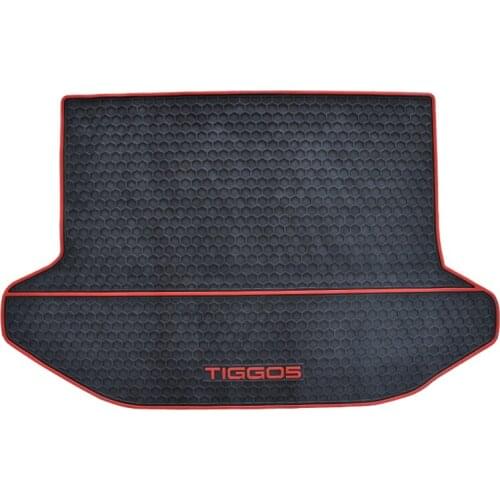 Free Ship Green Rubber Car Trunk Mats for Chery Tiggo 5 Pad Aft Tail Water Resistant Latex Carpets