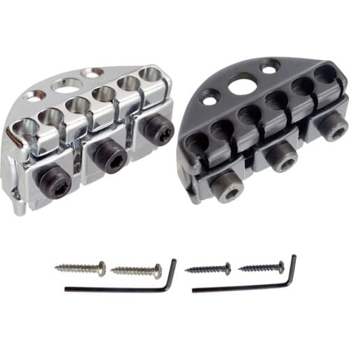 Tooyful 42mm Guitar Locking Lock Nut String Lock with Screw Wrench Kit Headless Electric Guitar Bridge Parts Accessories DIY