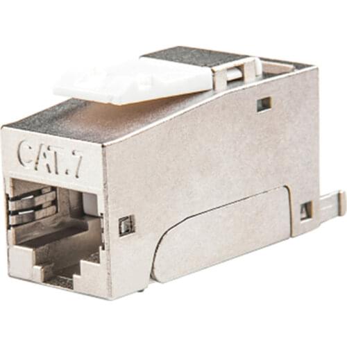 CAT7 Keystone Jack Full Shielded RJ45 LSA Terminals Tool-Free Connection Compatible for Cat6A/Cat.6 Cat 7 Systems 10G 600Mhz