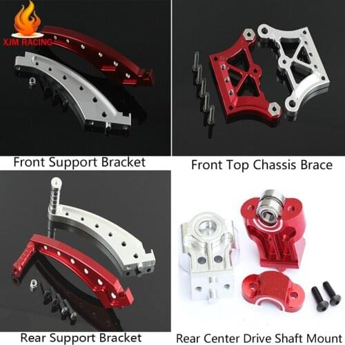 CNC Metal Front Top Chassis Brace &Rear Center Drive Shaft Mount &Front Rear Support Bracket for 1/5 GTB Racing Losi 5ive-T DBXL