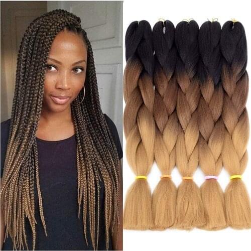 CLong Jumbo Braids Kanekalon 24 Inch Color Braiding Synthetic Hair Extensions Braid Hair for 100 Colors Heat Resistant Fiber