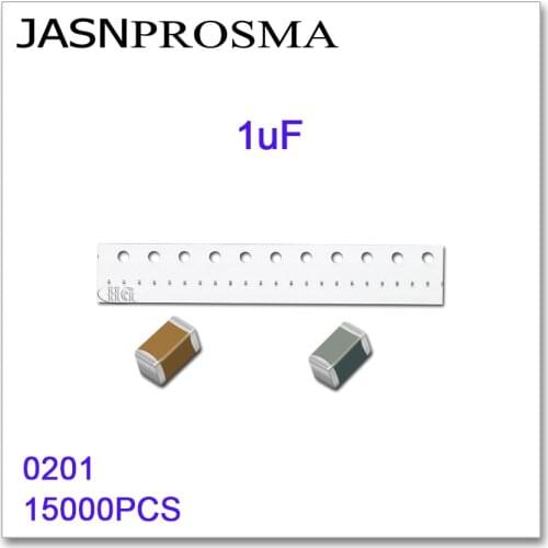 JASNPROSMA 15000PCS 0201 X5R RoHS 6.3V 20% M 1UF 105M 105 SMD high quality New goods Capacitor M