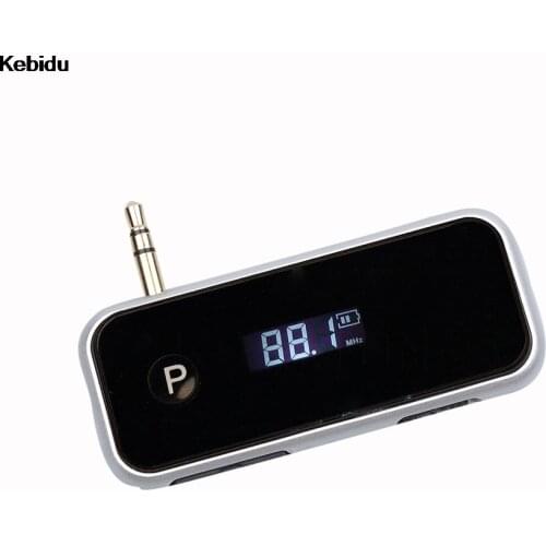 Kebidu MP3 Player LCD 3.5mm 8 Pin In-car Wireless Handsfree Car Kit FM Transmitter With USB Cable Support USB SD Card