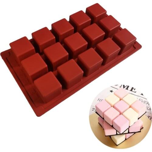 DIY Cube shape mousse baking silicone mould silicone fondant cake pudding chocolate ice mold pastry decoration bakeware tools
