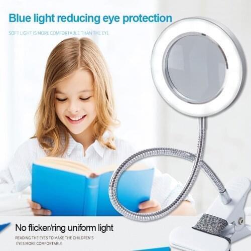 8X Illuminated Magnifier Flexible Rotation Desktop Magnifying Glass for Soldering Iron Repair/Table Lamp/Makeup/Reading