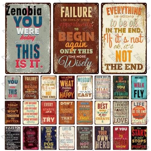 Metal Sign with Quote Vintage Plaque Metal Poster Decorative Tin Sign Plate Wall Stickers Home Decoration Bar Pub Wall Decor