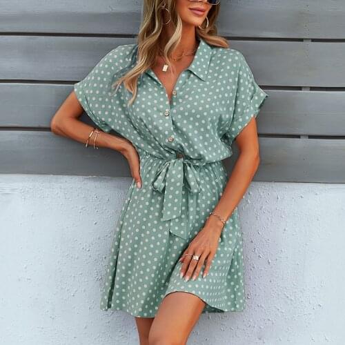 MOSHU Green Summer Dresses