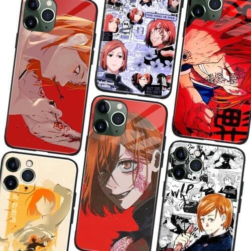 Nobara Kugisaki Jujutsu Kaisen Anime Soft TPU Glass Phone Case for IPhone SE 6s 7 8 Plus X Xr Xs 11 12 Mini Pro Max Samsung
