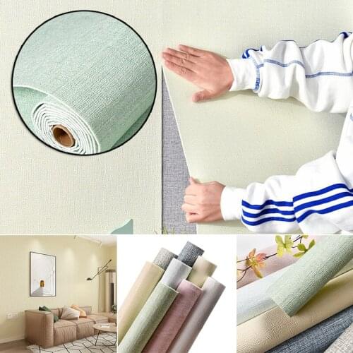 Faux Linen Textured Wallpaper Removable Self Adhesive Stick Contact Paper Wall Door for Accent Wall Bedroom 2020ing