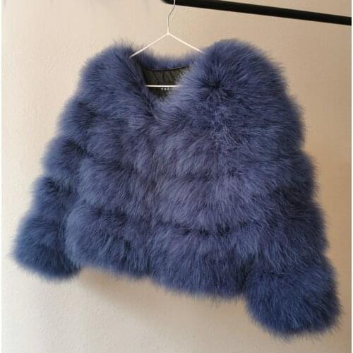 New 2020 autumn winter women fashion ostrich feather jackets short ostrich real fur coats XS-2XL A151