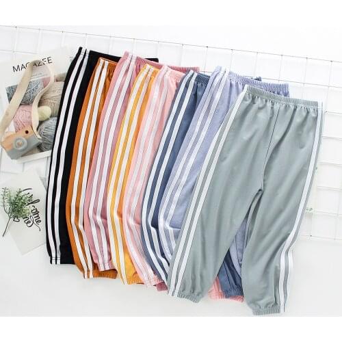 New Childrens Ice Silk Anti Mosquito Pants Air Conditioning Pants Summer Thin Comfortable Lantern Mens And Girls' Casual