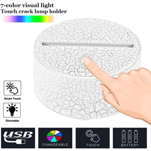 Light Base Wedding Decor Home Ornament Light Up Gift Lighting Fixture Display Indoor Modern 3D Crack Pattern