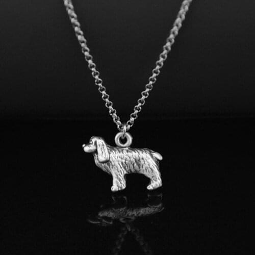 New Vintage Cavalier King Charles Spaniel & Cocker Spaniel & English Toy Spaniel Dog Pet Charm Necklaces For Women Men Jewelry