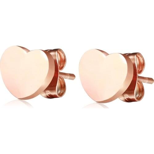 Simple personality creative tide brand stainless steel titanium steel love earrings temperament female earrings