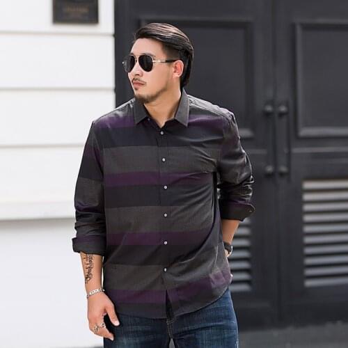 Plus 10XL 8XL 6XL 5XL 4XL New Arrived mens work shirts Brand Long sleeve striped casual men dress shirts male shirts