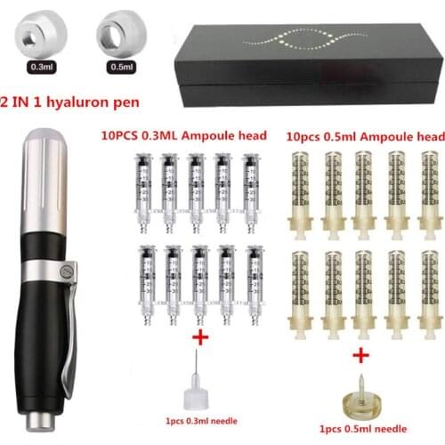 2 IN 1 High Pressure Hyaluronic Acid Pen For Anti Wrinkle Lifting Lip hyaluron gun atomizer Lip injection pen For Tattoo Tip