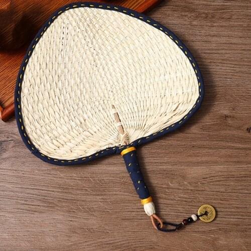 Hand-woven pu fan old-fashioned edging household hand-operated large rattan fan summer cool portable fan