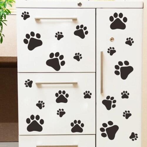 Dog Paw Print Wall Stickers Removable Wall Paper Home Bedroom Children Room Decal 22pcs Lots of Colours Car Wall Stickers Decals