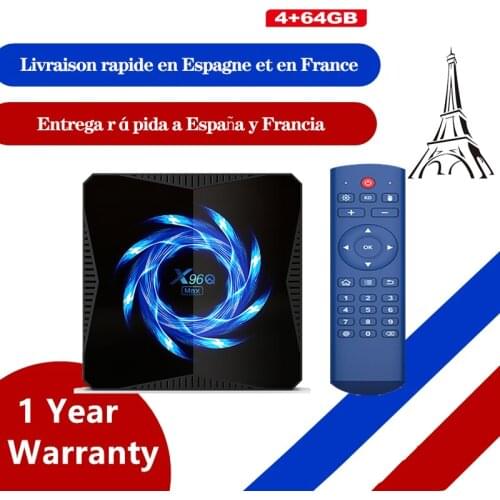 New x96Q Max IPTV box Android 10.0 4g 64g TV Box 2.4G/5G Wifi BT 4.1 DDR3 4K IP HDR TV Fast ship to France Netherlands Spain