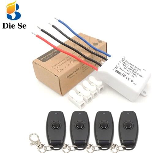 Diese 433Mhz Universal Wireless Remote Control Switch AC 220V 1 CH RF Relay Receiver Module & Remote Transmitter DIY controller