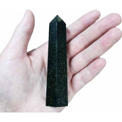 High Quality Natural Green Sandstone Quartz Point Healing Stone Hexagonal Prisms Obelisk Wand For Home Decoration