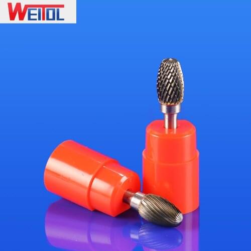 WeiTol type E Double Cut Tungsten Carbide Rotary File Burr 6mm Shank CNC Metal Grinding head